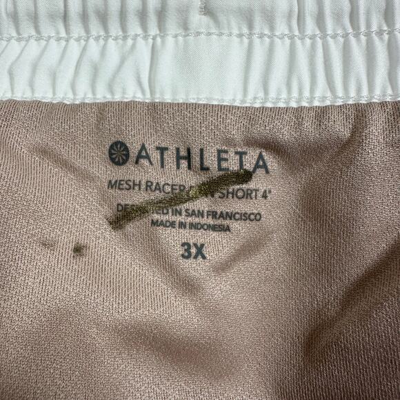 Athleta Women's Mesh Racer Run Short Bright White Women's Size 3X NWT STAIN - Picture 5 of 14
